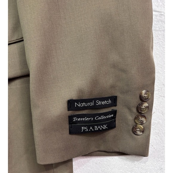 NEW Jos A Bank 52L blazer jacket‎ sport suit coat british khaki travelers wool - Picture 2 of 12